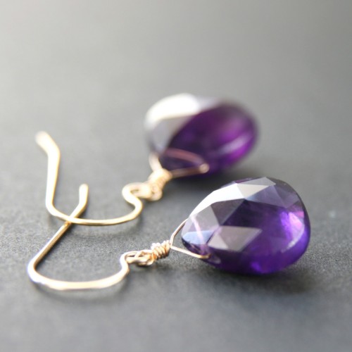 amethyst goldfilled earrings