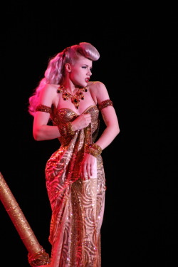 themoshblog:  loudmouthbear: Mosh competing in “Best Debut” category at the International Burlesque Hall of Fame Weekend, Las Vegas, June 2012. Photo by Baron S. Cameron 