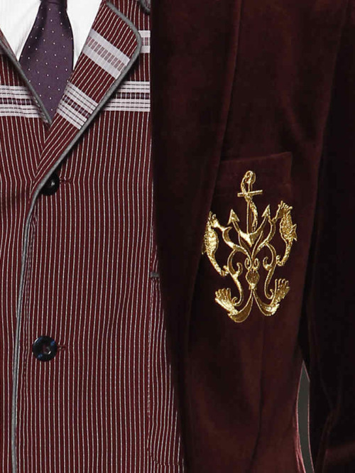 Embroidery on blazer detail. Guash menswear, Autumn/Winter 2012.