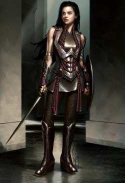 chef-tonberry:  tooraloora:  chicagoted:  icy-mischief:  spontaneousfangasm:   chickletgirl:   dduane:   combeferret:   tcregan:   Sif Concept Art from Thor. See. This is female armor done right. No cleavage window, no bare midriff. Only the arms are