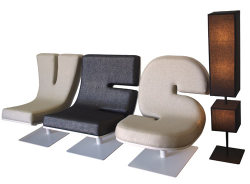 thekhooll:  Typographic Chairs TABISSO® lounge chair collection represents letters and numbers