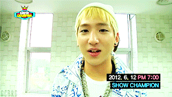 gongchanbaragi:  [B1A4 for Show Champion]  Gongchan had the shortest message/screen time but that smile ;~; I wanna punch him in the face ;A; I dun wanna be Gongchan biased again >~< noooooooooooo. /wrist And Duckie looks more handsome every time