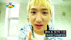 gongchanbaragi:  [B1A4 for Show Champion]  Gongchan had the shortest message/screen time but that smile ;~; I wanna punch him in the face ;A; I dun wanna be Gongchan biased again >~< noooooooooooo. /wrist And Duckie looks more handsome every time