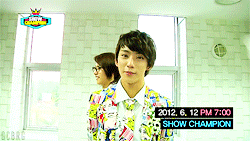 gongchanbaragi:  [B1A4 for Show Champion]  Gongchan had the shortest message/screen time but that smile ;~; I wanna punch him in the face ;A; I dun wanna be Gongchan biased again >~< noooooooooooo. /wrist And Duckie looks more handsome every time