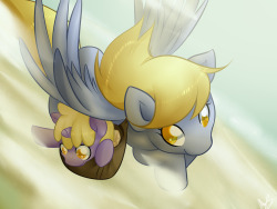 theponyartcollection:  Cloud Surfing by *MylittleSheepy  omg cutes!