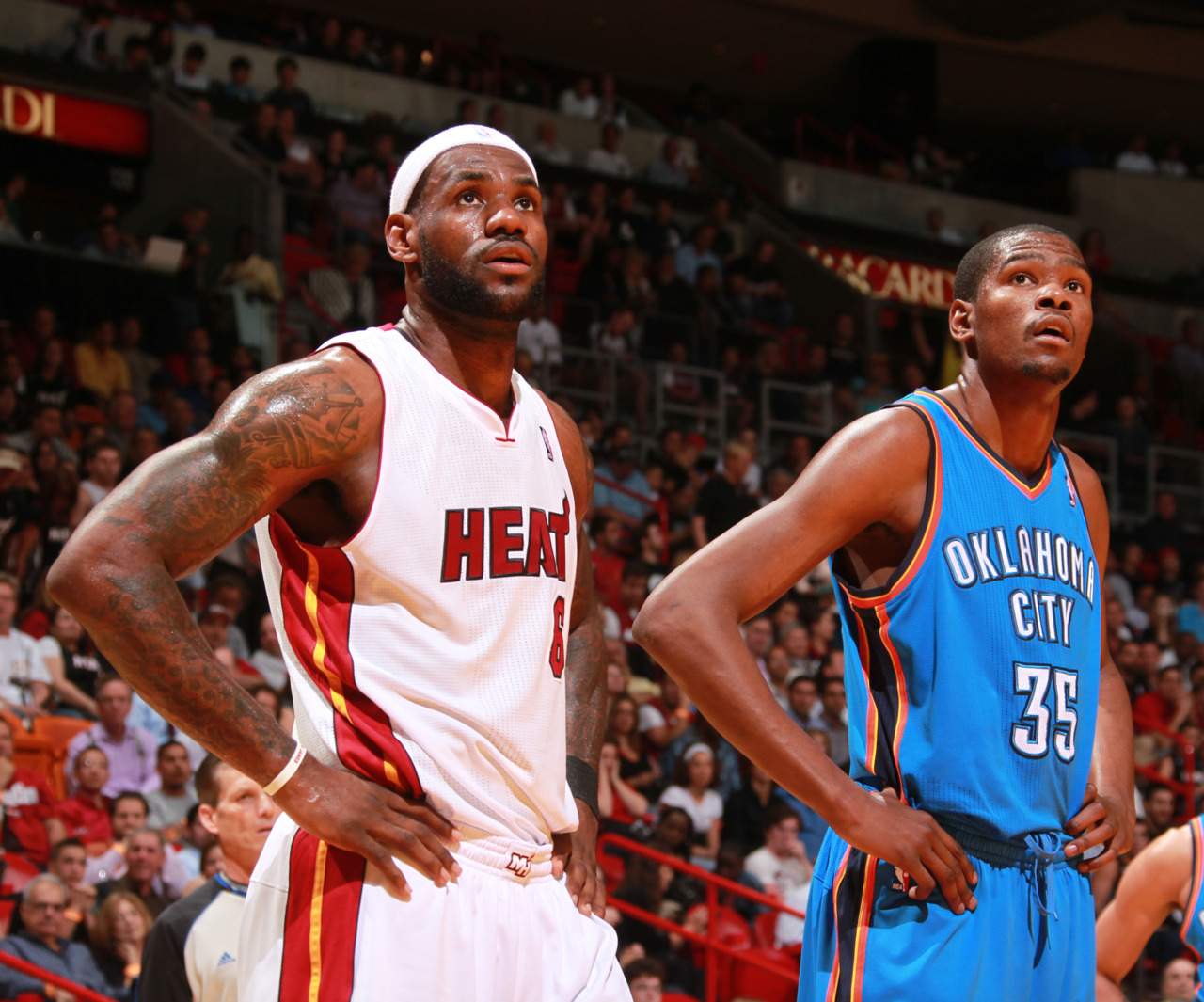 nba:  March 16, 2011 - Oklahoma City Thunder at Miami Heat (Photo by Victor Baldizon/NBAE