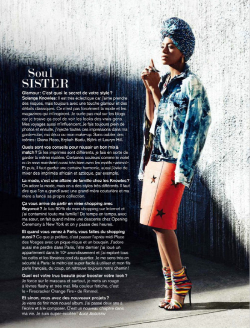 Solange x GLAMOUR FRANCE Magazine I am in LOVE with Solange in this new spread for the July 2012 iss