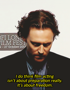  Tom Hiddleston on film acting.  y.y