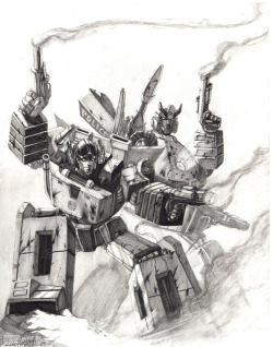 happyhippyspookydrift:  Sunstreaker and Prowl by ~Livio27 