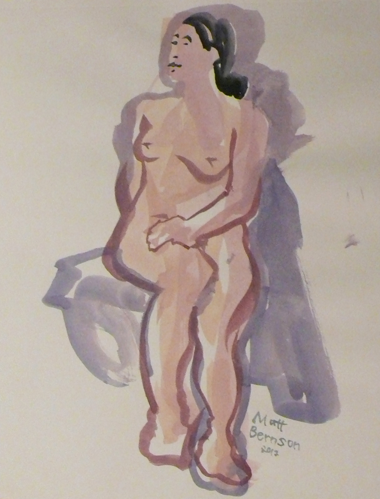 14&quot;x11&quot; watercolor on paper.   Hadn&rsquo;t realized it was