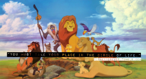 “You must take your place in the Circle of Life.” -Mufasa