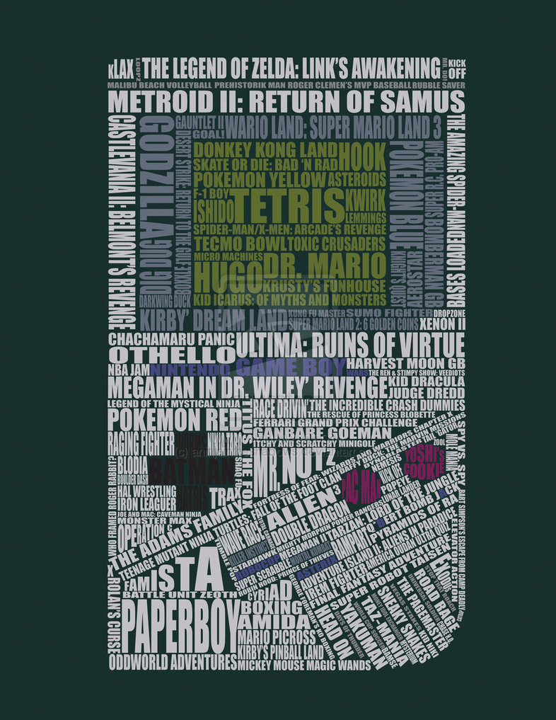 thechief0:  Gameboy…Word by aninjaintheshadows It’s composed entirely of Gameboy
