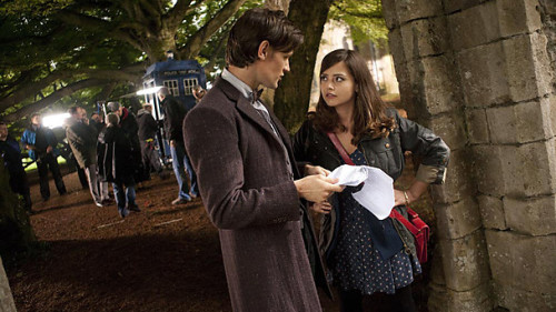 Matt Smith and Jenna-Louise Coleman on location for the new series, shot two.