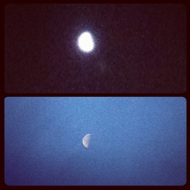 3:15am &amp; 6:15am&hellip;. The moon. #themoon #early #instaphoto  (Taken
