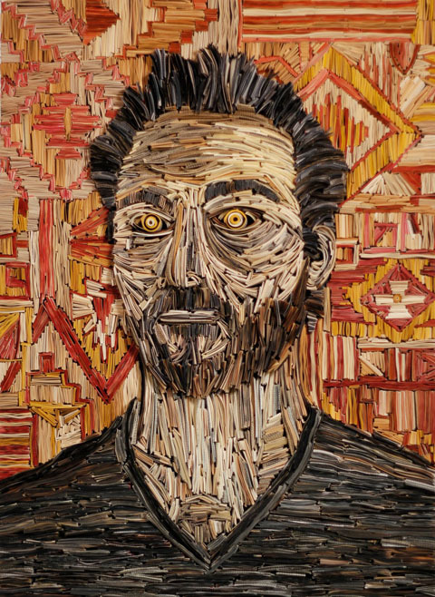 Artist Nick Georgiou creates sculptures out of old newspapers. 