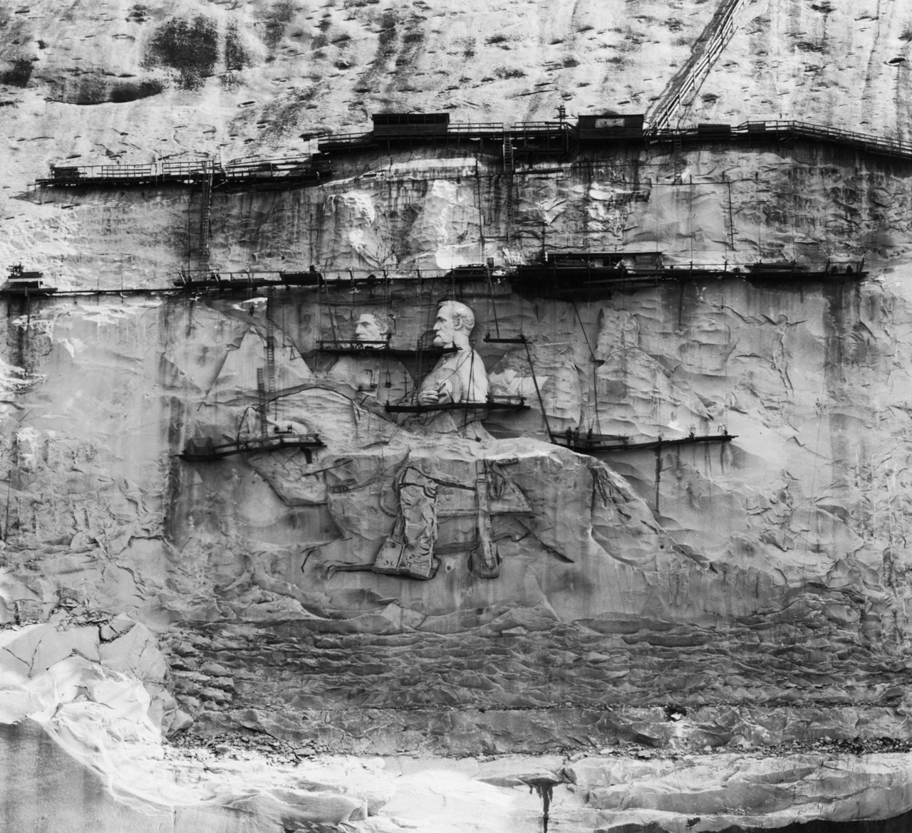 atlantahistorycenter:  1928 view of the carving of Stone Mountain. Browse and order
