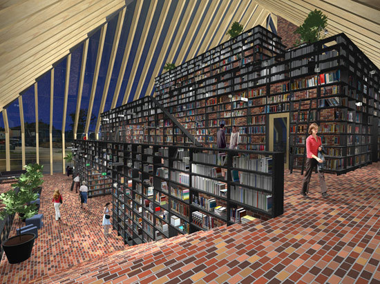 blouinartinfo:  The first photos from MVRDV’s “Book Mountain” 