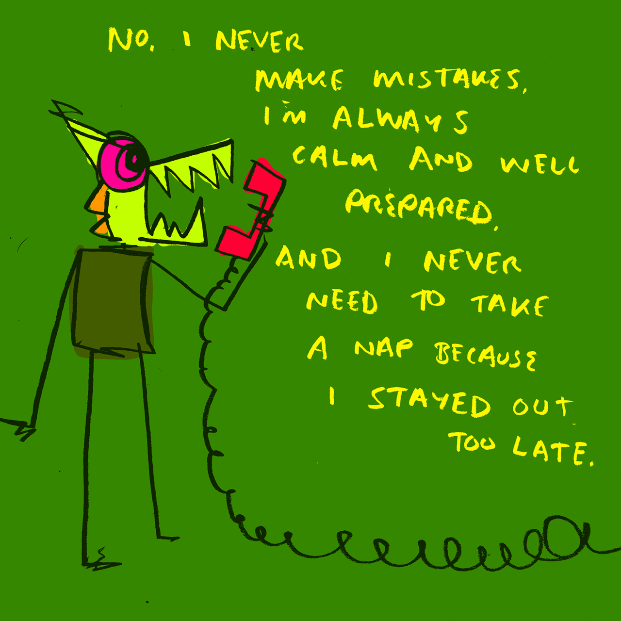explodingdog:  Crazy Monster is not worried that the world is collapsing into a black