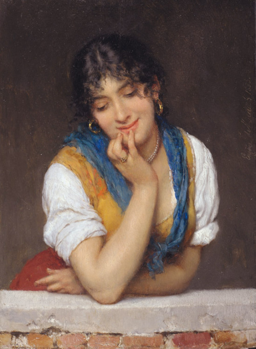 Verliebt, 1883, Eugene de Blass. Italian (1843 - 1931)