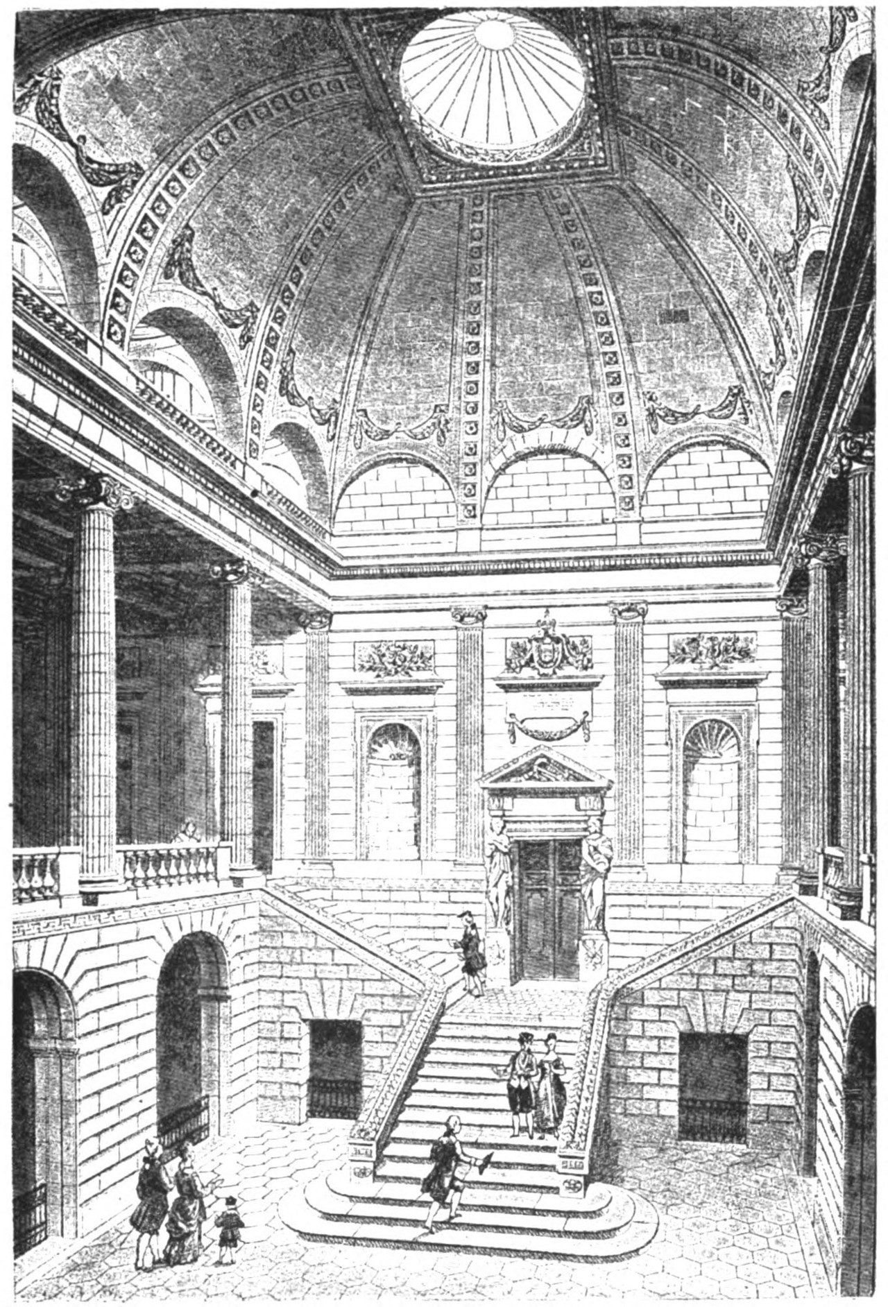 Inside the grand staircase at the Théatre de Bordeaux in 1881