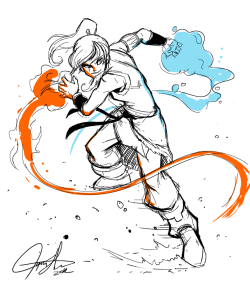 tysonhesse:  A warm-up doodle of Korra. 