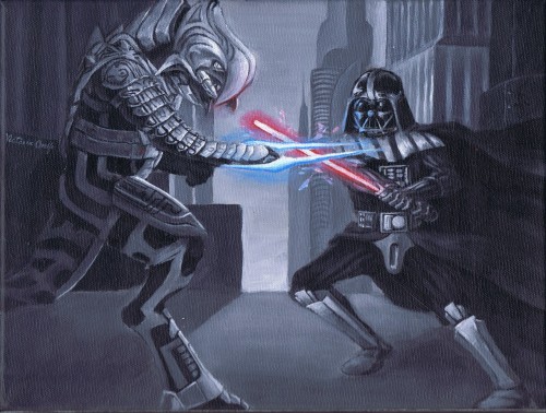 Vader vs Arbitercommission: acrylic on canvas