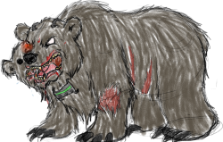 wallscratches:   You know what, bear mouths are really weird. It doesn’t help to throw another head on there and have to figure out where that mouth is supposed to go, either.   Reblogging this on my main blog because I like it