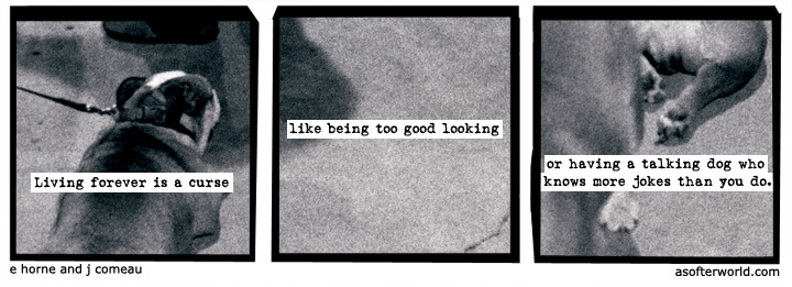 softerworld:  A Softer World: 828 (Good one, Chompers. But we’re trying to watch