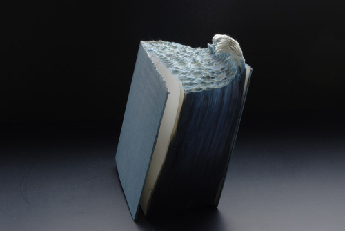 Guan Yin - Book Sculptures: Great Wave altered book
