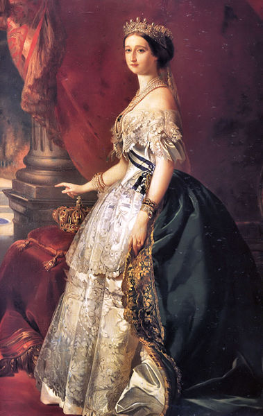 thestandrewknot:‘Portrait of Empress Eugénie of France’, by Franz Xaver Winterhalter (1853).