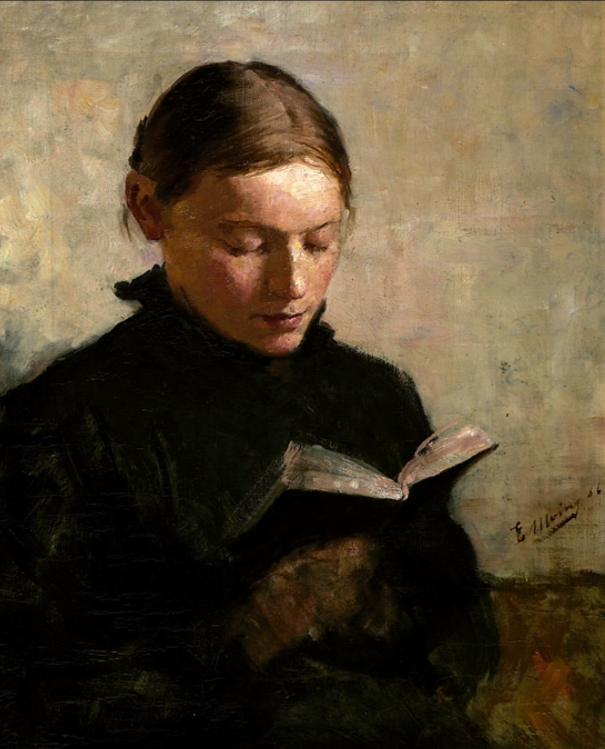 bookaddicted: Source: thomerama
Lesende Kvinne (Reading Woman), 1886. Even Ulving (Norwegian, 1863-1952). Oil on canvas.
Ulving was not a flamboyant artist. He thrived in nature and its spiritual tranquility and beauty. He preferred the coastal areas...