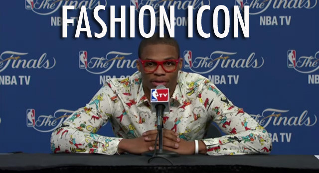 The Ridiculous (and Awesome) Shirts Worn by Russell Westbrook
If you’re not watching the NBA Finals, that’s fine. But you really should see this.
