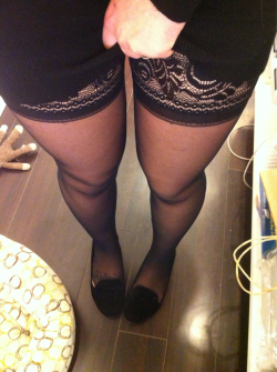 thingsholliswears:  Rocking thigh highs today! will post full outfit when I change out of yesterday’s clothes! Thigh Highs - H&amp;M Suede Flats - Ardene 