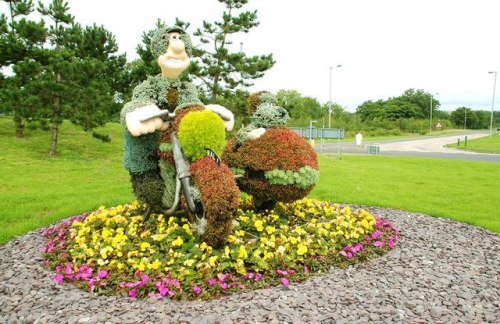 Wallace &amp; Gromit in topiary, Newtonabbey