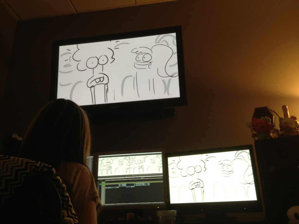 Working on an animatic.