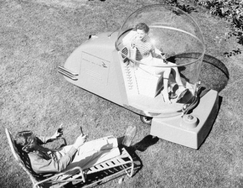 rogerwilkerson:  Power Mower of the Future - 1957