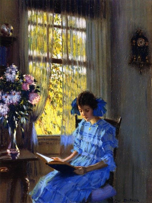 Margaret by the Window (1915). Edward Dufner (American, 1872-1957). Private collection. Oi