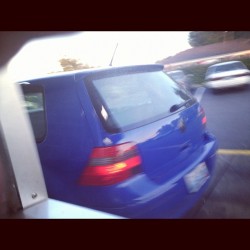 Sorry it&rsquo;s blurry from the excitement!! The blue VW Golf payed me a visit today :)  (Taken with Instagram)