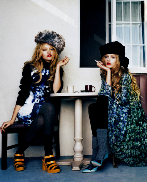 Gemma Ward and Lily Donaldson in Vogue Italia May 2008 shot by Emma Summerton