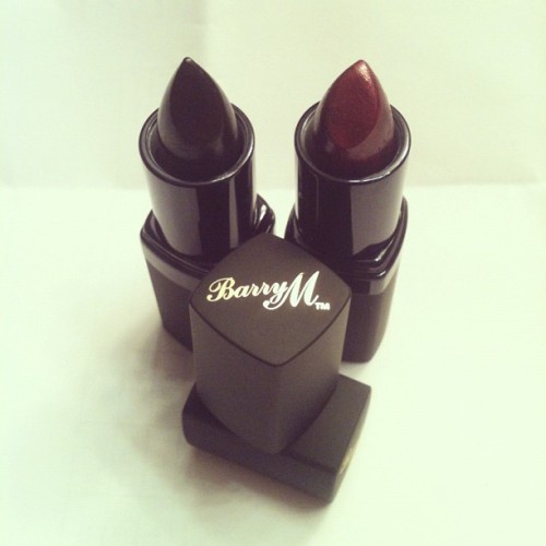 My Barry M lip paints arrived! Black and Raspberry. (Taken with Instagram)