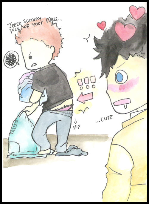Luckily Sam&rsquo;s clothes are too big for Dean..  &hellip; what.? OH. yes.. yes i exp
