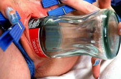 bottlefucking:  Nice glass soda bottle shoved
