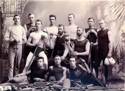 1bohemian: Superintendent Luther Halsey Gulick (center) with Physical Department students at the International YMCA Training School (now Springfield College), 1890