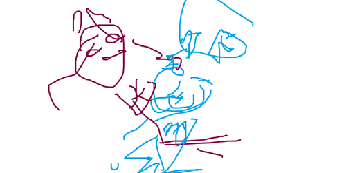 rumminov:  myu2k2:  jonnycravat:  badwolg:  Open up MS Paint and draw your OTP with your eyes closed. I want some uu-quality shit up in here.    It’s Snowman and Boxcars.  hm…. drat, i can’t even make blind drawings look too bad.  spades slick and