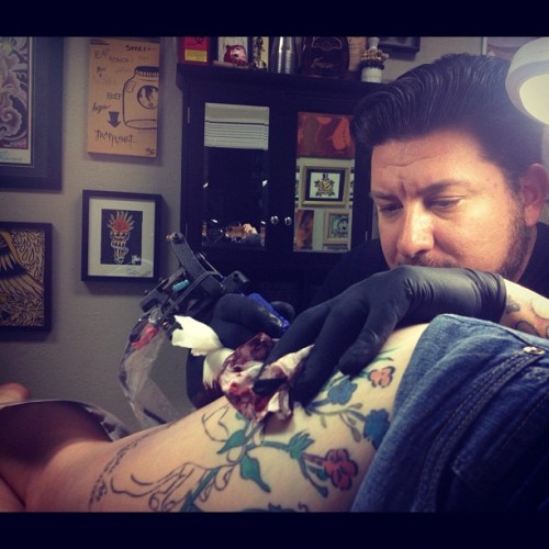 The one & only,@adamfacenda! #girlswithtattoos #girlswithink #inkedladies #tattoo #tattoos #legt