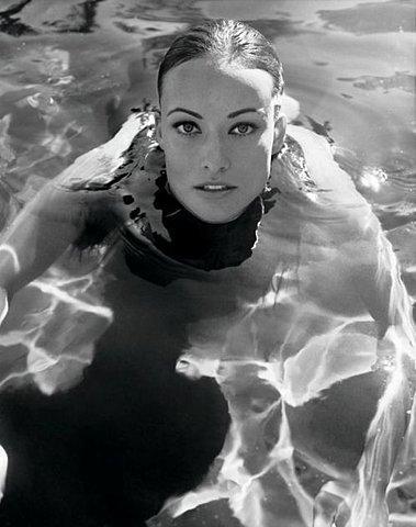 Black and white photo of Olivia Wilde in porn pictures