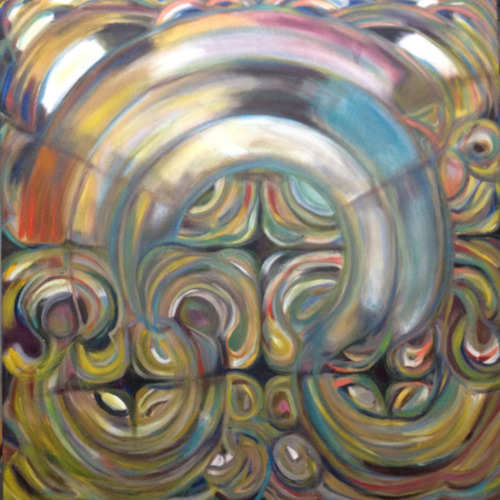 title: Omega Deployment oil on canvas 48  X 48we are spinning in all directions at once around the p