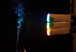 photojojo:  Photo Idea: Use colored gel lenses and snooted flashes to capture these amazing shots of rainbow smoke! Sean Wyatt made these multi-colored smoke photos by doing just that! Using Colored Gels to Photograph Smoke via Peta Pixel 