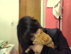 pantsu-hime:  my cat loves me ok