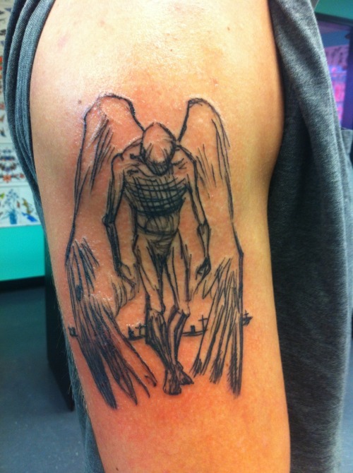 fuckyeahtattoos:This is my first tattoo, and it’s right after the tattoo was finished, but you get t